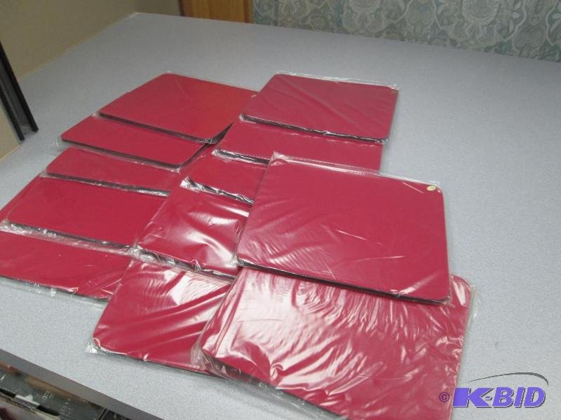 lot 53 image: Qty 12 red mouse pads...