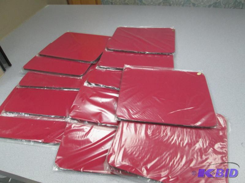 lot 54 image: Qty 12 red mouse pads...