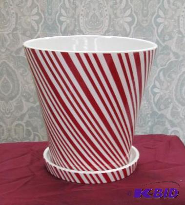 Candy cane strip holiday planter 8...