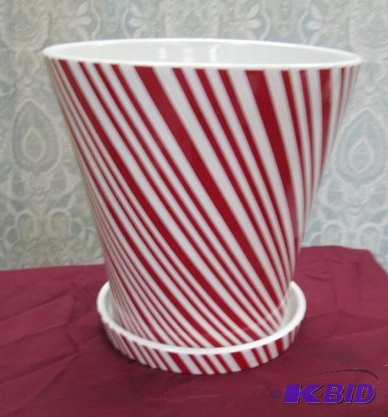 Candy cane strip holiday planter 8...