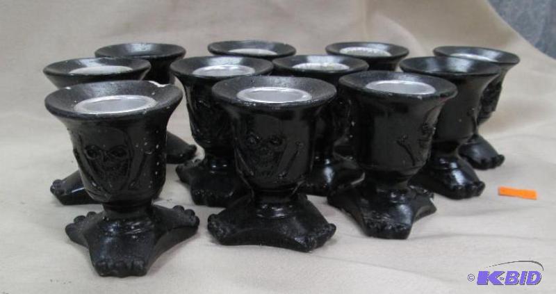 Qty 11 Halloween candle stick holders with a ...