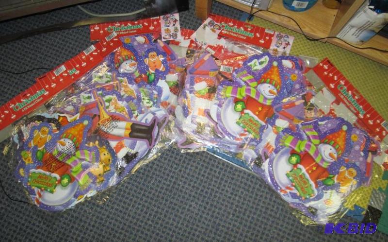 Qty 10 Christmas 4pk printed cutouts- snowman...