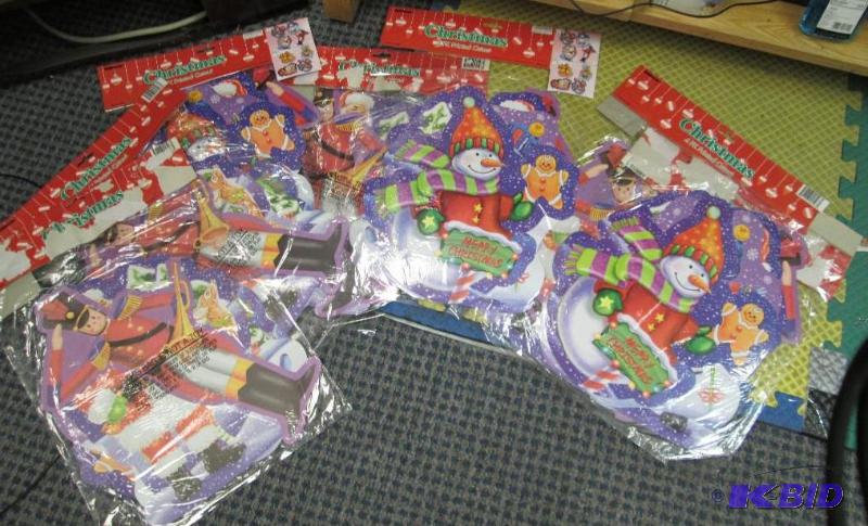 Qty 7 Christmas 4pk printed cutouts- snowman,...