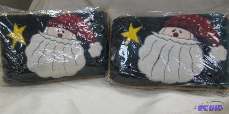 Qty 2 Hanging Christmas pillow with Santa on ...
