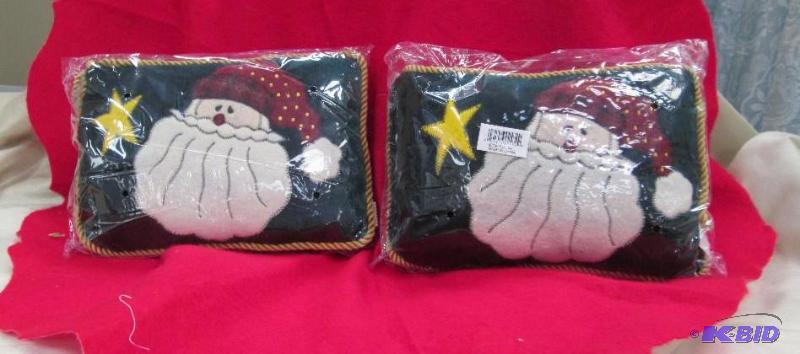 Qty 2 Hanging Christmas pillow with Santa on ...