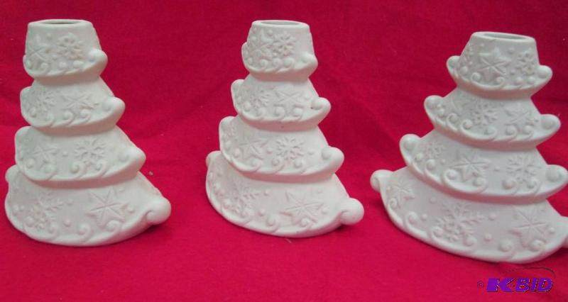 Qty 4 off white snow flake candle holder...