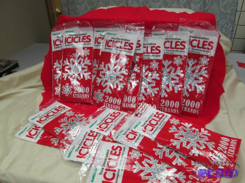 Qty 19 Tree Decoration icicles flameproof con...