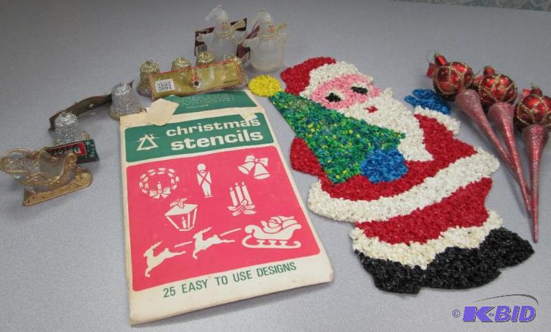 Santa, Christmas stencils, ornament like bell...