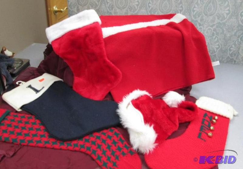Different style of Christmas socks to hang fo...