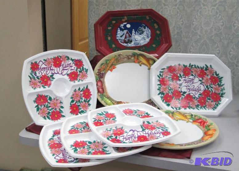 Different style and shapes of Christmas trays...