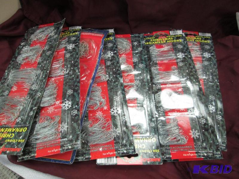 Qty 8 pkg 300 count of Christmas ornament hoo...
