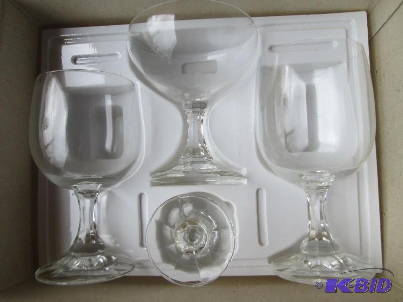 lot 103 image: 4 piece place setting, 1 goblet, 1 wine, 1 ch...