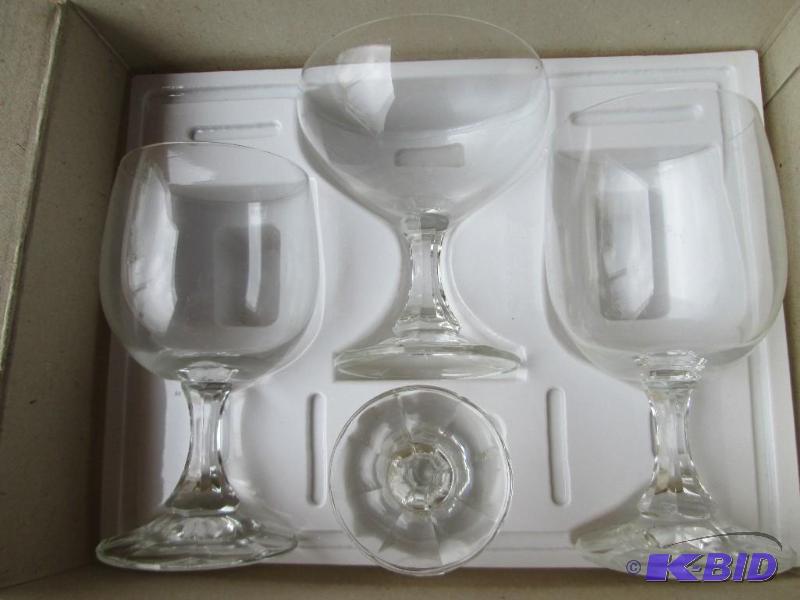 lot 105 image: 4 piece place setting, 1 goblet, 1 wine, 1 ch...