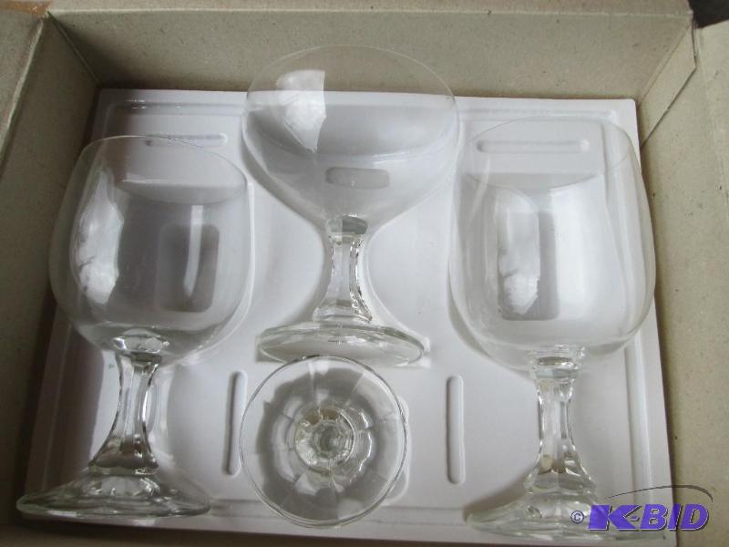 lot 108 image: 4 piece place setting, 1 goblet, 1 wine, 1 ch...