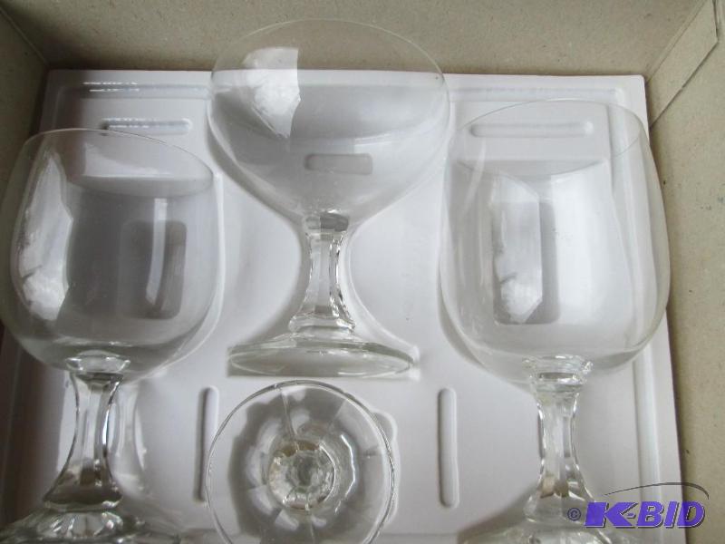 lot 109 image: 4 piece place setting, 1 goblet, 1 wine, 1 ch...