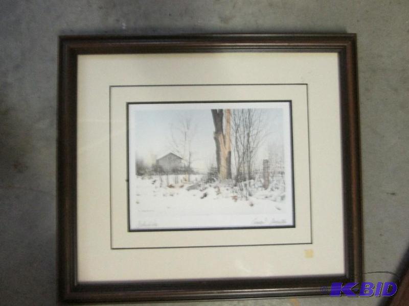lot 242 image: framed artwork- 3 generation feeding baby 20&...