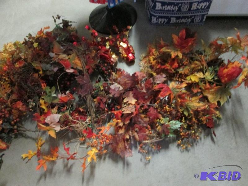 lot 246 image: autumn dcor, leaves and flowers misc lot...