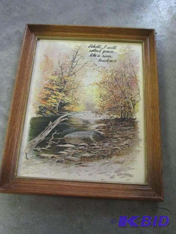 lot 268 image: framed " Behold, I will extend peace.lik...