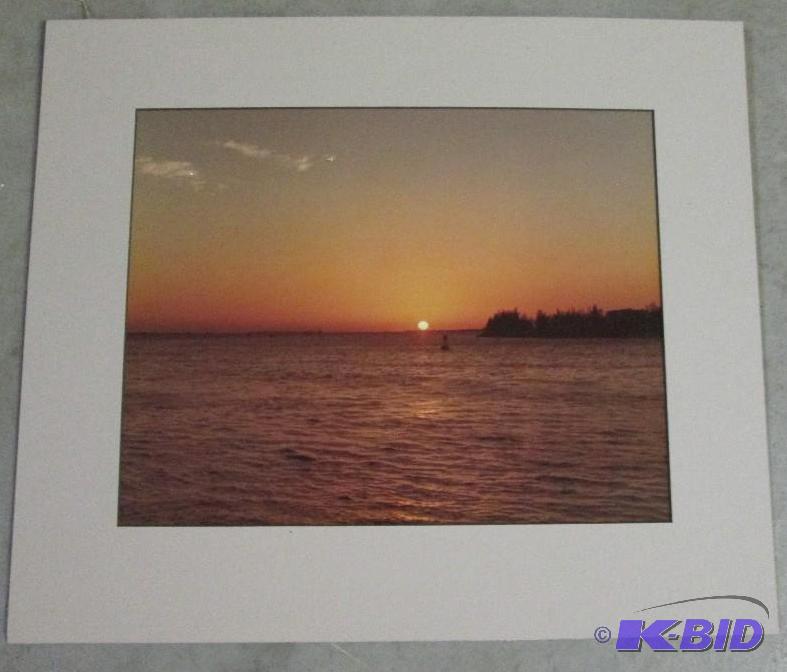 lot 283 image: Matted print of sunset 18.5&quotx 16"...