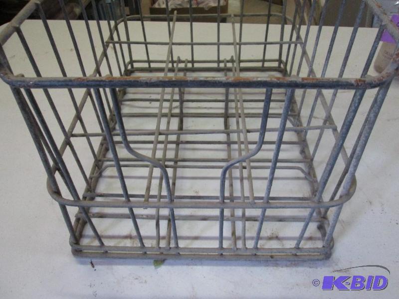 lot 59 image: vintage ,stackable, metal milk crate...