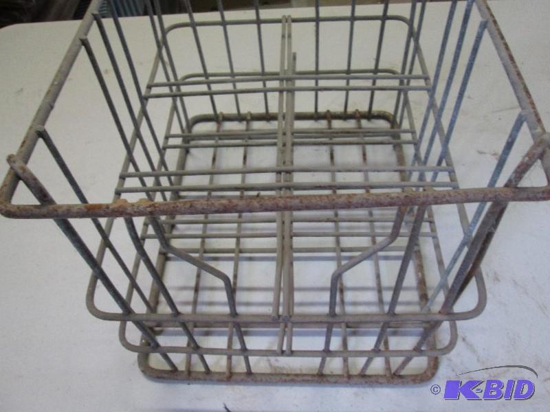 lot 60 image: vintage ,stackable, metal milk crate...