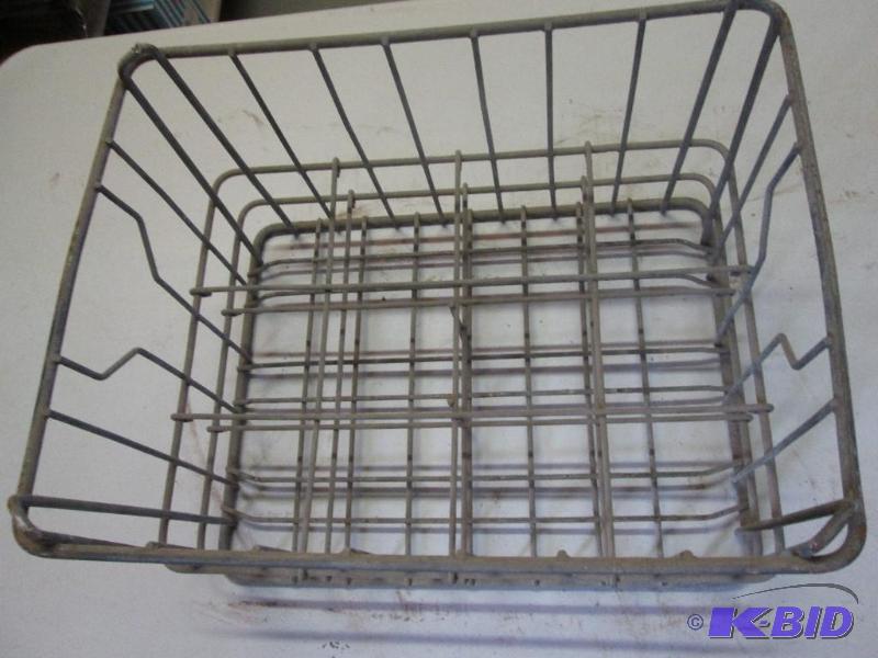 lot 62 image: vintage ,stackable, metal milk crate...