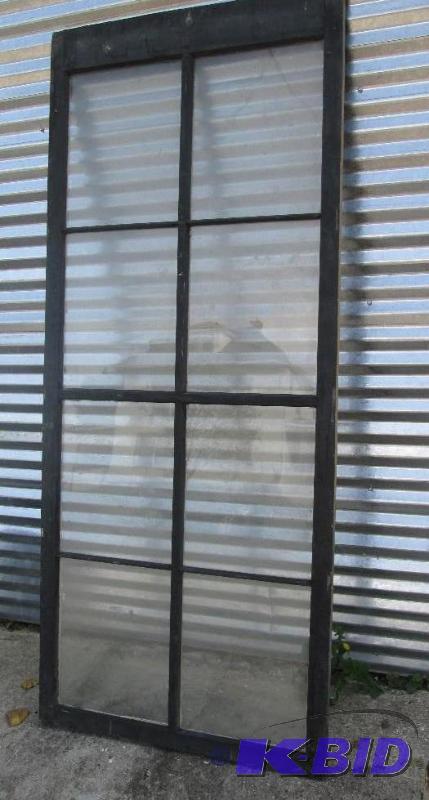 lot 67 image: wooden window frame, 8 panes,black, 34 W x 80...
