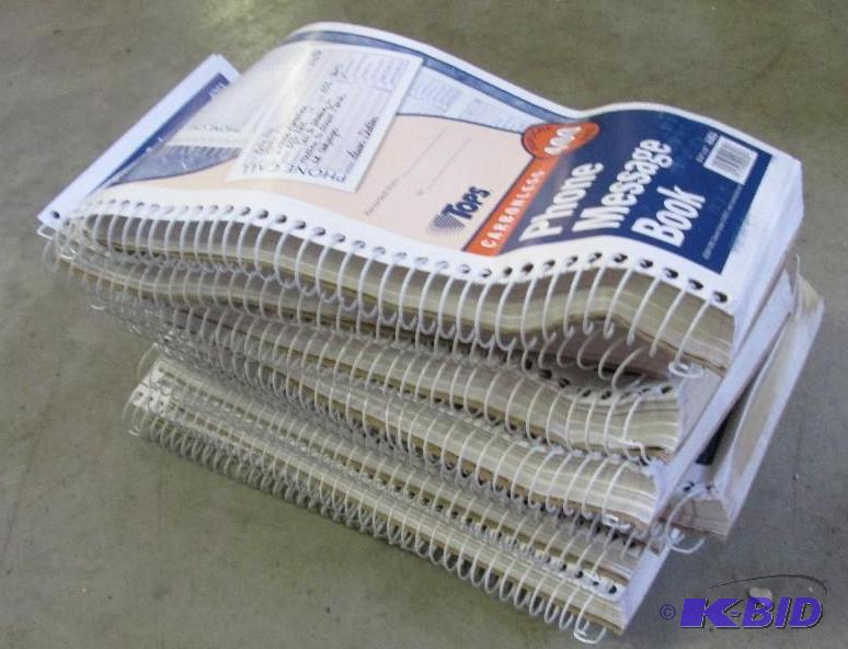 lot of phone message books...