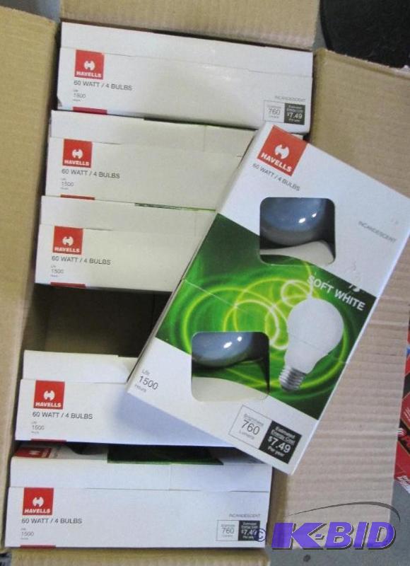 lot of 60 watt  4 bulbs, lite for 1500 hours...