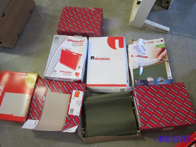mixed lot of file folders, orange file folder...