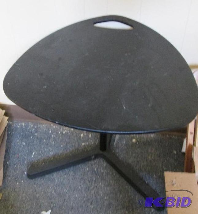 small black desk, adjustable hight, and has h...