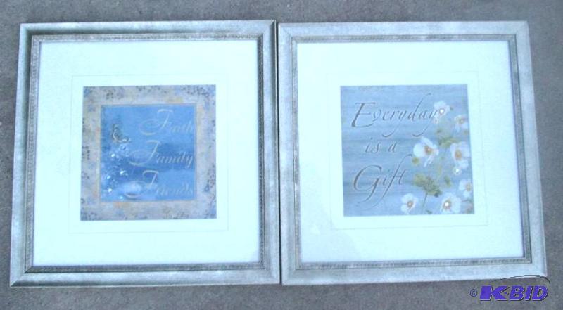 lot of 2 wall hangings &quotfaith, family fr...
