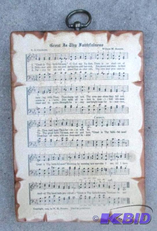 wall hanging with hymn &quot Great is Thy Fa...