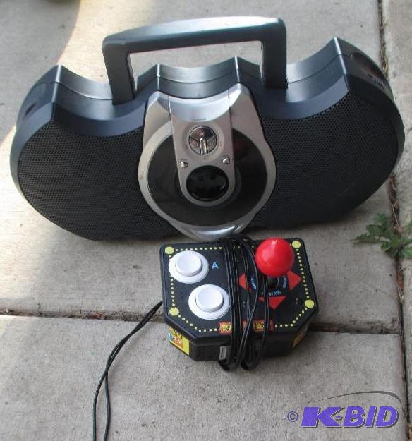 Pacman controler and batman CD player...