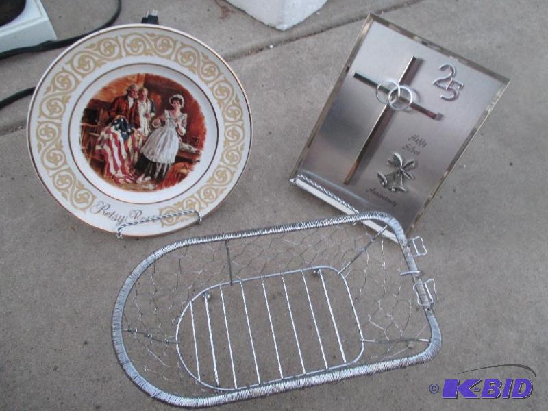 besty ross decorative plate, metal tub, 25 ye...
