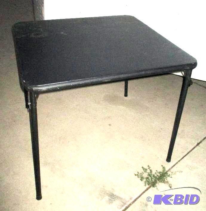 black folding table...