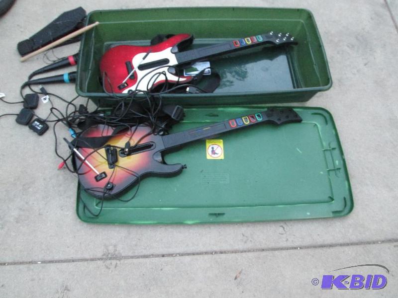 Guitar Hero game pieces, 2 guitars, mikes and...
