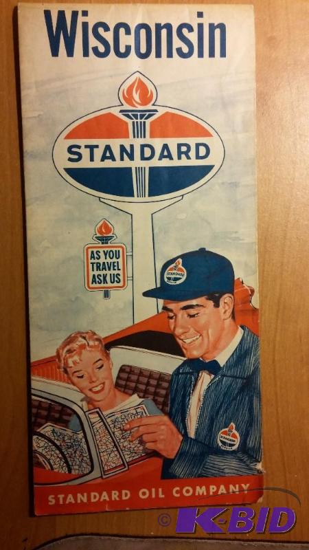 Vintage 1957 Wisconsin State Road Map...