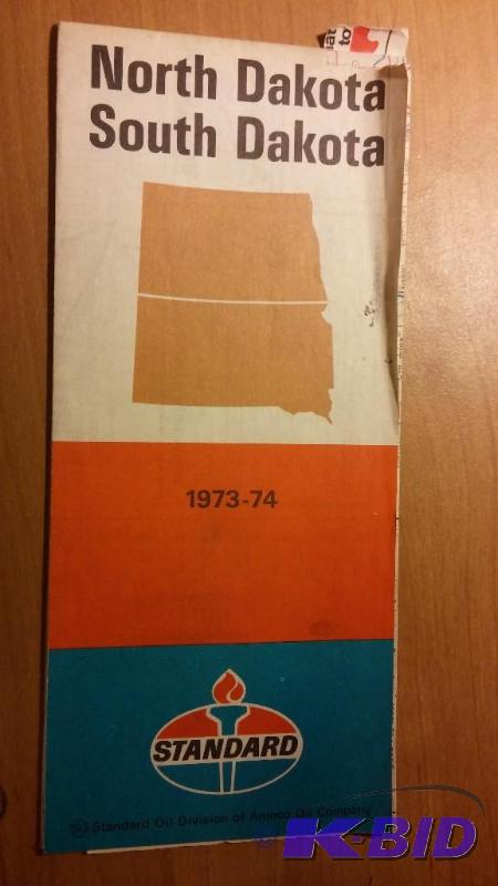 1973 North Dakota South Dakota Map...