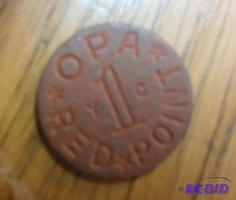 World War 2 Ration Stamp point Opa Red One...