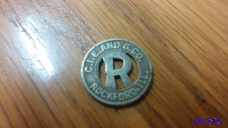1925 City of Rockford Bus fare Token...