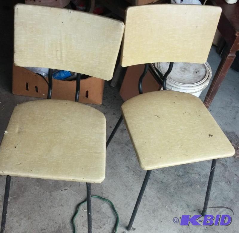 Pair Wrought Iron Vintage Retro Chairs...