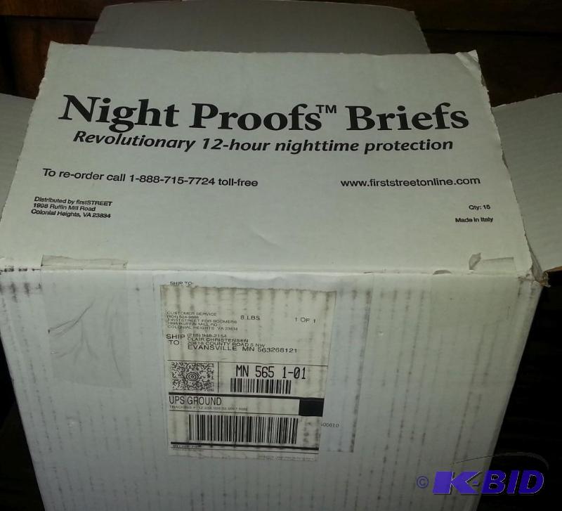 Box of night proof briefs...
