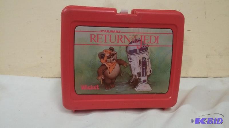 RETURN OF THE JEDI RED PLASTIC LUNCH BOX WITH...