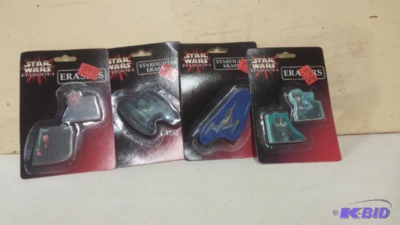 LOT OF 4 EPISODE 1 ERASERS NEVER BEEN OPENED...