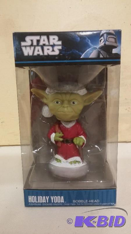 STAR WARS HOLIDAY YODA BOBBLEHEAD. NEVER BEEN...