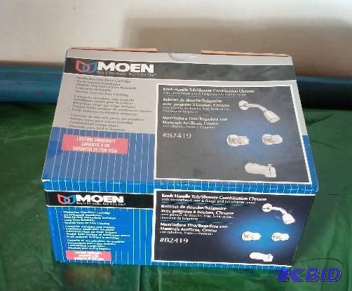 lot 7 image: New Moen shower head-No Faucet Parts...