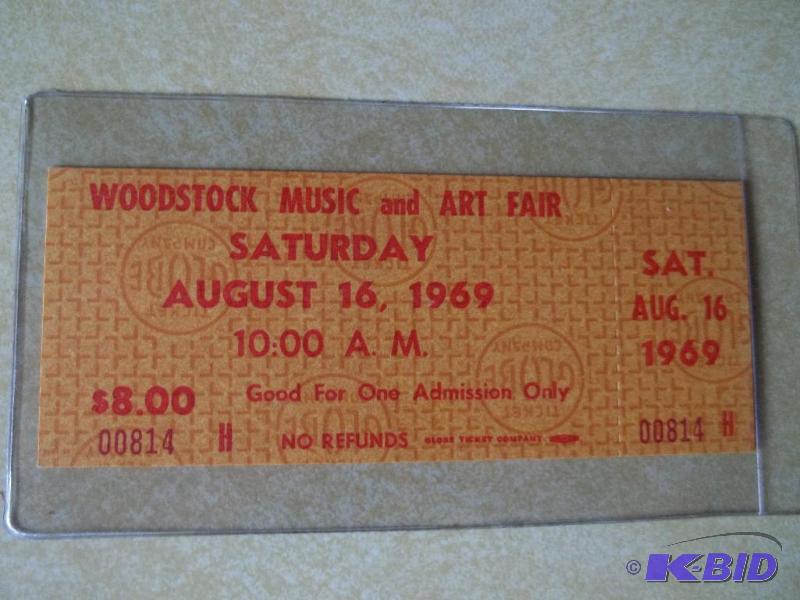 One unused Woodstock Saturday ticket-Rare...