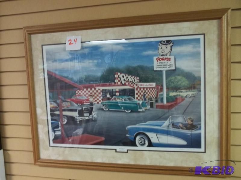 Porkys Drive In framed picture, new, circa 19...