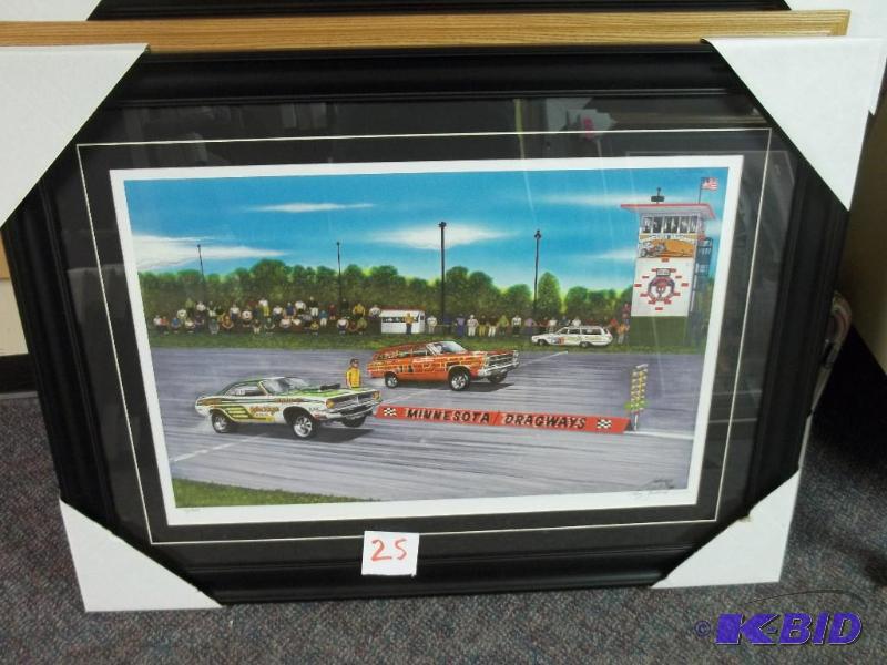Minnesota Dragways framed picture, new, circa...